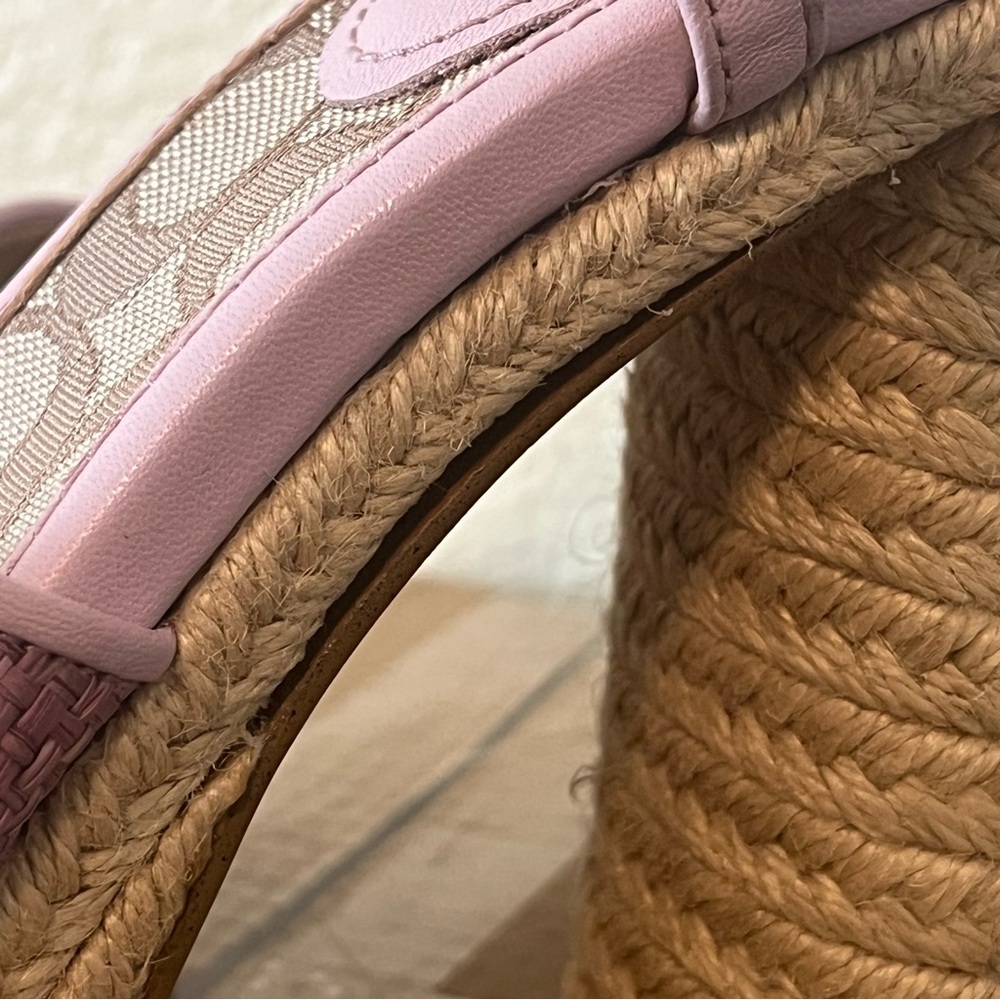 Coach Lavender Woven Espadrille Wedge Sandals - Picture 4 of 5